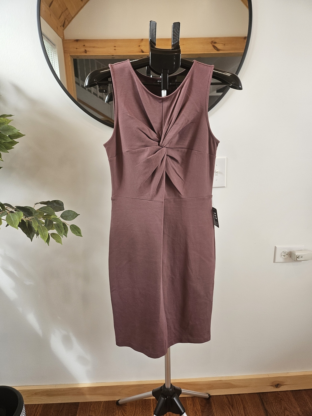 Express  Mauve Twist-Front Sheath Dress